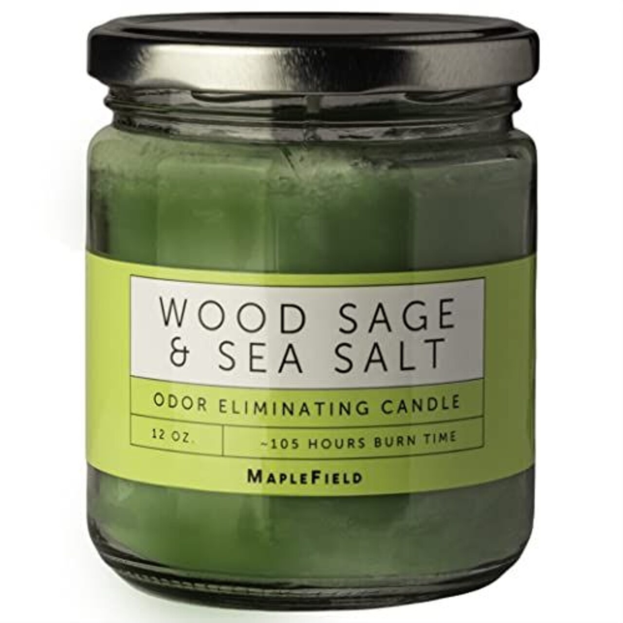 Odor Eliminating Candle - Air Freshener - Eliminates Cooking, Cigarette Smoke, Pet Odors and More - 105 Hour Burn Time - 12 OZ (Sage)